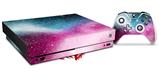 Skin Wrap compatible with XBOX One X Console and Controller Dynamic Pink Galaxy