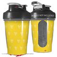 Decal Style Skin Wrap works with Blender Bottle 20oz Hearts Yellow On White (BOTTLE NOT INCLUDED)
