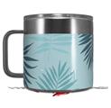 Skin Decal Wrap for Yeti Coffee Mug 14oz Palms 01 Blue On Blue - 14 oz CUP NOT INCLUDED by WraptorSkinz