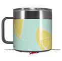 Skin Decal Wrap compatible with Yeti Coffee Mug 14oz Lemons Blue - 14 oz CUP NOT INCLUDED by WraptorSkinz