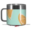 Skin Decal Wrap compatible with Yeti Coffee Mug 14oz Oranges Blue - 14 oz CUP NOT INCLUDED by WraptorSkinz