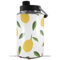 Skin Decal Wrap for Yeti 1 Gallon Jug Lemon Leaves White - JUG NOT INCLUDED by WraptorSkinz