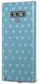 Decal style Skin Wrap compatible with Samsung Galaxy Note 9 Hearts Blue On White