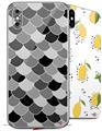 2 Decal style Skin Wraps set for Apple iPhone X and XS Scales Black