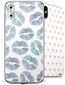 2 Decal style Skin Wraps set for Apple iPhone X and XS Blue Green Lips