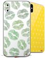 2 Decal style Skin Wraps set for Apple iPhone X and XS Green Lips