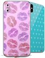 2 Decal style Skin Wraps set for Apple iPhone X and XS Pink Lips