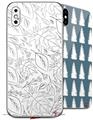 2 Decal style Skin Wraps set for Apple iPhone X and XS Fall Black On White