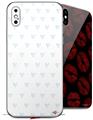 2 Decal style Skin Wraps set for Apple iPhone X and XS Hearts Light Blue