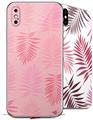 2 Decal style Skin Wraps set for Apple iPhone X and XS Palms 01 Pink On Pink
