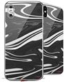 2 Decal style Skin Wraps set for Apple iPhone X and XS Black Marble