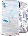2 Decal style Skin Wraps set for Apple iPhone X and XS Marble Beach