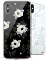 2 Decal style Skin Wraps set for Apple iPhone X and XS Poppy Dark