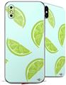 2 Decal style Skin Wraps set compatible with Apple iPhone X and XS Limes Blue