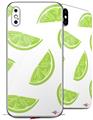 2 Decal style Skin Wraps set compatible with Apple iPhone X and XS Limes