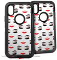 2x Decal style Skin Wrap Set compatible with Otterbox Defender iPhone X and Xs Case - Face Red (CASE NOT INCLUDED)