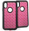 2x Decal style Skin Wrap Set compatible with Otterbox Defender iPhone X and Xs Case - Donuts Hot Pink Fuchsia (CASE NOT INCLUDED)