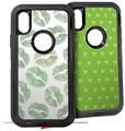 2x Decal style Skin Wrap Set compatible with Otterbox Defender iPhone X and Xs Case - Green Lips (CASE NOT INCLUDED)