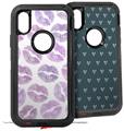 2x Decal style Skin Wrap Set compatible with Otterbox Defender iPhone X and Xs Case - Purple Lips (CASE NOT INCLUDED)