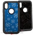 2x Decal style Skin Wrap Set compatible with Otterbox Defender iPhone X and Xs Case - Winter Snow Royal Blue (CASE NOT INCLUDED)