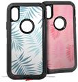 2x Decal style Skin Wrap Set compatible with Otterbox Defender iPhone X and Xs Case - Palms 02 Blue (CASE NOT INCLUDED)
