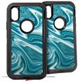 2x Decal style Skin Wrap Set compatible with Otterbox Defender iPhone X and Xs Case - Blue Marble (CASE NOT INCLUDED)