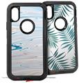 2x Decal style Skin Wrap Set compatible with Otterbox Defender iPhone X and Xs Case - Marble Beach (CASE NOT INCLUDED)