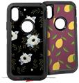 2x Decal style Skin Wrap Set compatible with Otterbox Defender iPhone X and Xs Case - Poppy Dark (CASE NOT INCLUDED)