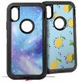 2x Decal style Skin Wrap Set compatible with Otterbox Defender iPhone X and Xs Case - Dynamic Blue Galaxy (CASE NOT INCLUDED)