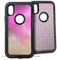 2x Decal style Skin Wrap Set compatible with Otterbox Defender iPhone X and Xs Case - Dynamic Cotton Candy Galaxy (CASE NOT INCLUDED)