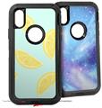 2x Decal style Skin Wrap Set compatible with Otterbox Defender iPhone X and Xs Case - Lemons Blue (CASE NOT INCLUDED)