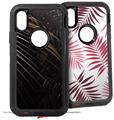 2x Decal style Skin Wrap Set compatible with Otterbox Defender iPhone X and Xs Case - Dark Palm Leaves (CASE NOT INCLUDED)