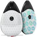 Skin Decal Wrap 2 Pack compatible with Suorin Drop Hearts Light Blue VAPE NOT INCLUDED