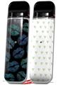 Skin Decal Wrap 2 Pack for Smok Novo v1 Blue Green And Black Lips VAPE NOT INCLUDED
