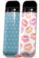 Skin Decal Wrap 2 Pack for Smok Novo v1 Hearts Blue On White VAPE NOT INCLUDED