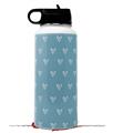 Skin Wrap Decal compatible with Hydro Flask Wide Mouth Bottle 32oz Hearts Blue On White (BOTTLE NOT INCLUDED)