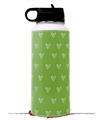 Skin Wrap Decal compatible with Hydro Flask Wide Mouth Bottle 32oz Hearts Green On White (BOTTLE NOT INCLUDED)