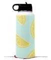 Skin Wrap Decal compatible with Hydro Flask Wide Mouth Bottle 32oz Lemons Blue (BOTTLE NOT INCLUDED)