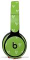WraptorSkinz Skin Skin Decal Wrap works with Beats Solo Pro (Original) Headphones Hearts Green On White Skin Only BEATS NOT INCLUDED