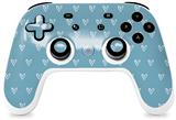Skin Decal Wrap works with Original Google Stadia Controller Hearts Blue On White Skin Only CONTROLLER NOT INCLUDED
