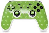 Skin Decal Wrap works with Original Google Stadia Controller Hearts Green On White Skin Only CONTROLLER NOT INCLUDED