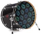 Vinyl Decal Skin Wrap for 20" Bass Kick Drum Head Blue Green And Black Lips - DRUM HEAD NOT INCLUDED