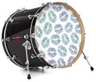 Vinyl Decal Skin Wrap for 20" Bass Kick Drum Head Blue Green Lips - DRUM HEAD NOT INCLUDED
