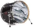 Vinyl Decal Skin Wrap for 20" Bass Kick Drum Head Blue Black Marble - DRUM HEAD NOT INCLUDED