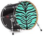Vinyl Decal Skin Wrap for 20" Bass Kick Drum Head Teal Tiger - DRUM HEAD NOT INCLUDED