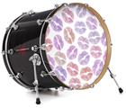 Decal Skin works with most 24" Bass Kick Drum Heads Pink Purple Lips - DRUM HEAD NOT INCLUDED