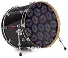 Decal Skin works with most 24" Bass Kick Drum Heads Purple And Black Lips - DRUM HEAD NOT INCLUDED