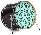 Decal Skin works with most 24" Bass Kick Drum Heads Teal Cheetah - DRUM HEAD NOT INCLUDED