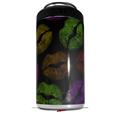 WraptorSkinz Skin Decal Wrap compatible with Yeti 16oz Tall Colster Can Cooler Insulator Rainbow Lips Black (COOLER NOT INCLUDED)