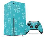 WraptorSkinz Skin Wrap compatible with the 2020 XBOX Series X Console and Controller Winter Snow Teal Blue (XBOX NOT INCLUDED)